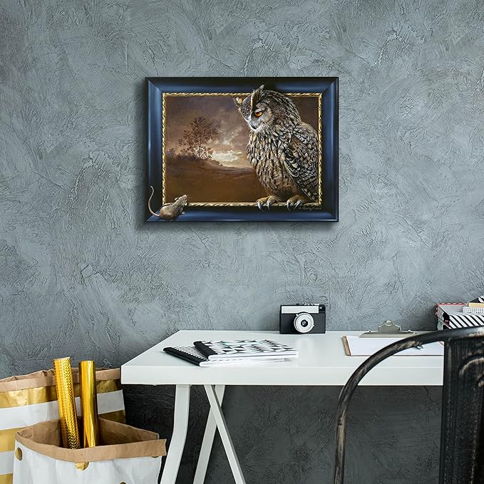 Epic Graffiti 'Eagle Owl and Mouse' by Harro Maass, Canvas Wall Art, 16"x12"