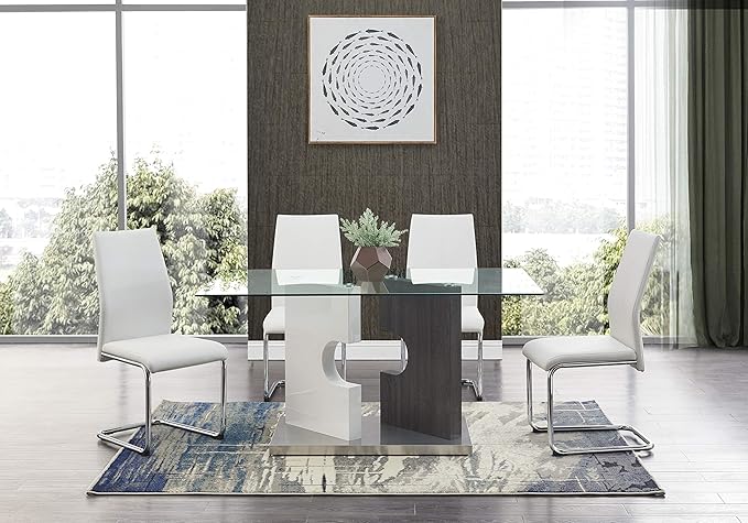 Global Furniture USA Dining Table, Grey-White