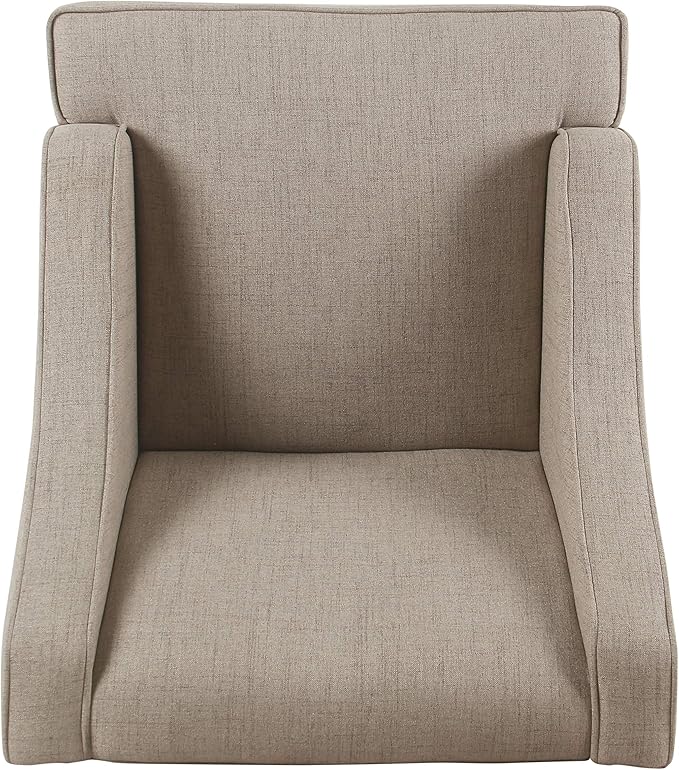 Homepop Upholstered Classic Swoop Arm Accent Chair Home Décor, Natural Linen