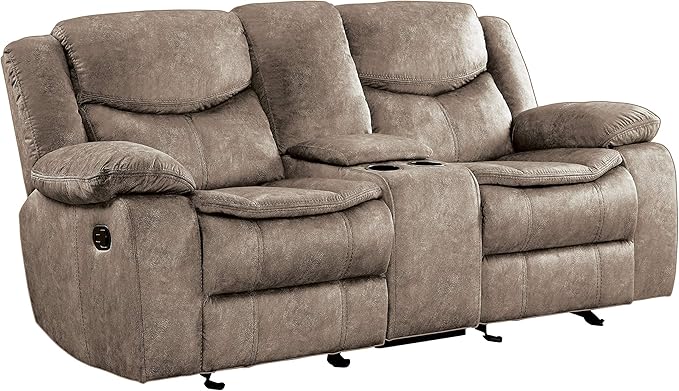 Lexicon Bay Manual Reclining Living Room Sofa Set, 2-Piece, Brown