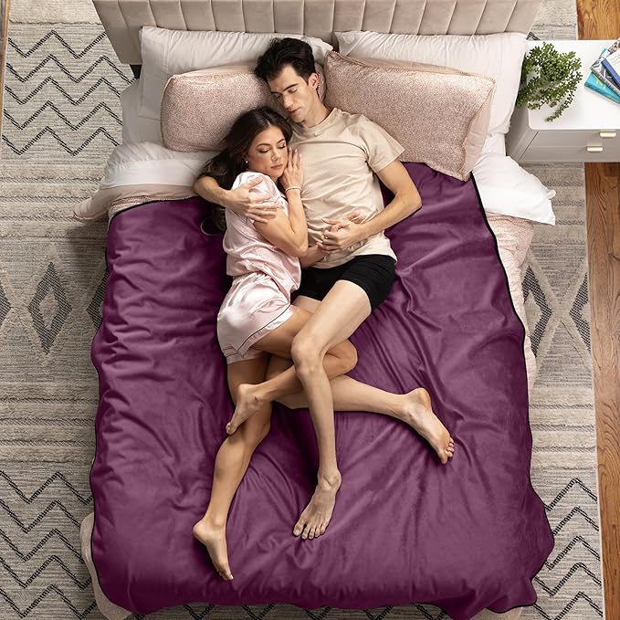 Avana Waterproof Throw - Sensual Blanket for Adults - Made in The USA - King Size, Micro-Velvet Purple