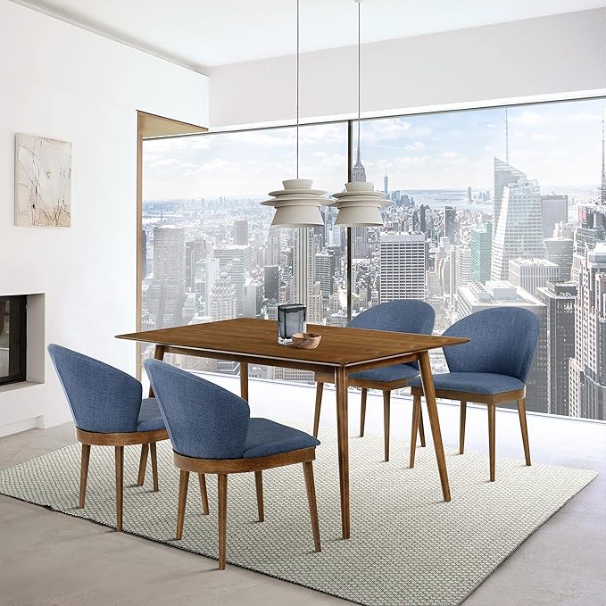Armen Living Westmont 59" Rectangular Dining Table in Walnut Wood