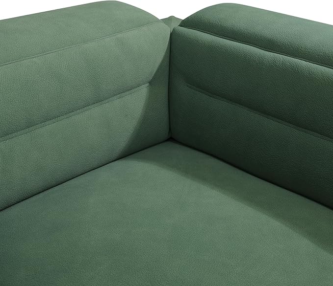 Power Reclining Sectional Sofa Set with USB Ports & Adjustable Headrest, 5-Seater L-Shaped Flannel Recliner Sectional Couch for Living Room,Green