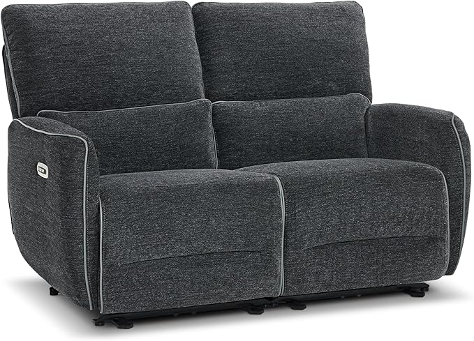 MCombo 60" Wall Hugger Power Loveseat Recliner Sofa with Adjustable Headrest, RV Reclining Loveseat with USB and Type C Charge Ports for Living Room 6924 (Dark Grey, Loveseat)