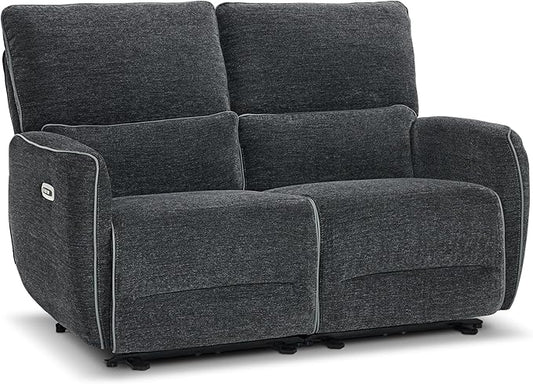 MCombo 60" Wall Hugger Power Loveseat Recliner Sofa with Adjustable Headrest, RV Reclining Loveseat with USB and Type C Charge Ports for Living Room 6924 (Dark Grey, Loveseat)
