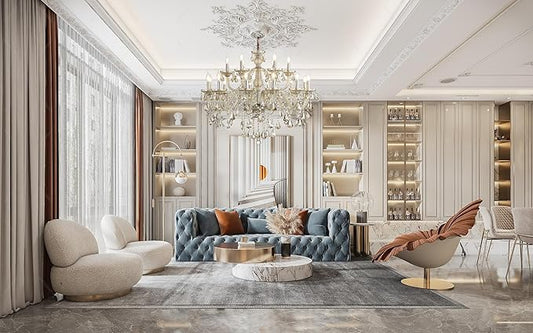 Cognac 18 Lights K9 Crystal Chandelier Modern Luxurious Light Candle Pendant Lamp Ceiling Living Room Lighting for Dining Living Room Bedroom Hallway Entry 39x31 Inch Gifts (Cognac Color)