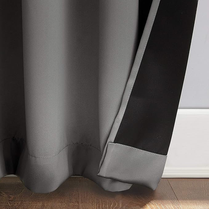 Sun Zero Nordic Theater Grade Extreme 100% Blackout Grommet Curtain Single Panel, 52" x 63", Gray