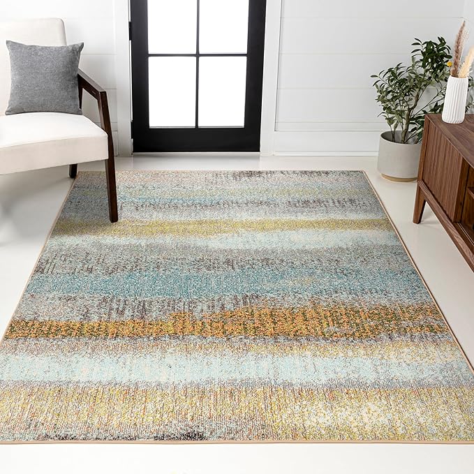 JONATHAN Y Modern Abstract Vintage Cream/Yellow Indoor Area Rug, 3x5, Contemporary POP, Transitional, Easy-Cleaning for Living Room, Bedroom, Kitchen, Pet Friendly, Non-Shedding (CTP105A-3)