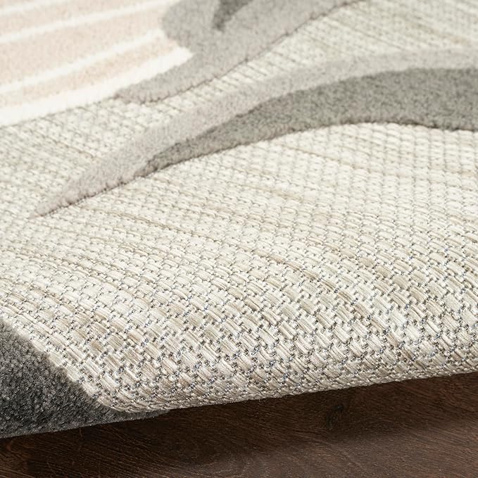 Nourison Home Aloha Beige 7' x 10' Area Rug - Easy Clean, Non Shedding, Bed Room, Living Room, Dining Room, Kitchen (7' x 10')