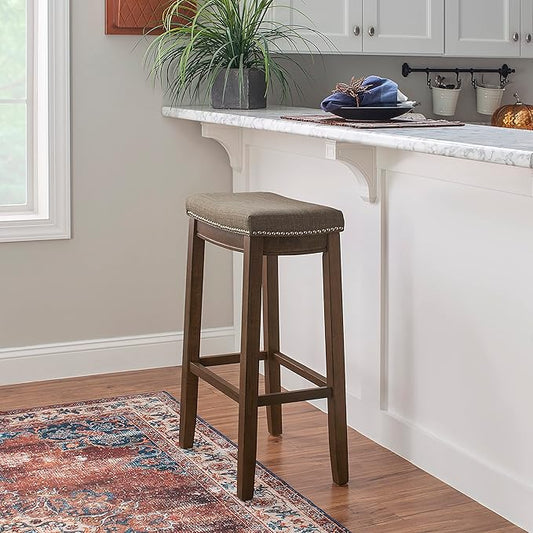 Linon Home Décor Kingston Rustic Backless Bar Stool,