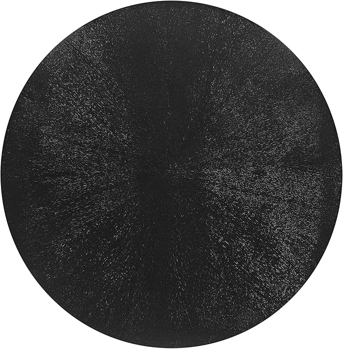 Modway Crossroads 24” Round Wood Side Table, Ash Wood Veneer in Black