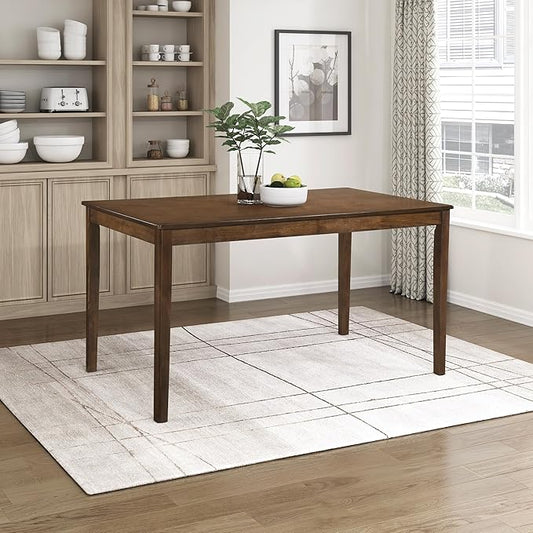 Lexicon 55.5" Dining Table for 4, Modern Rectangular Dining Room Table, Wood Dining Table, Modern Wood Table with Solid Wood Leg for Kitchen/Dining/Living Room, Easy Assembly, Chestnut