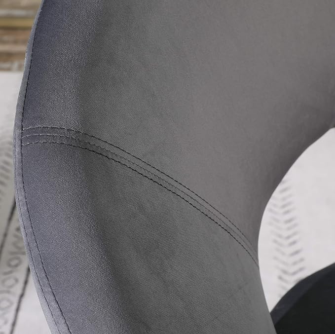 Roundhill Furniture Slatina Silky Velvet Upholstered Accent Chair with Gold Tone Finished Base, Gray
