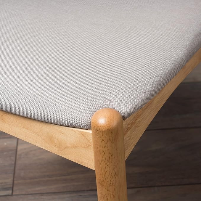 Christopher Knight Home Francie Fabric with Oak Finish Dining Chairs, 2-Pcs Set, Beige