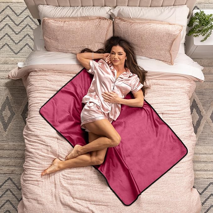 Avana Waterproof Throw - Sensual Blanket for Adults - Made in The USA - Small Size, Micro-Velvet Red
