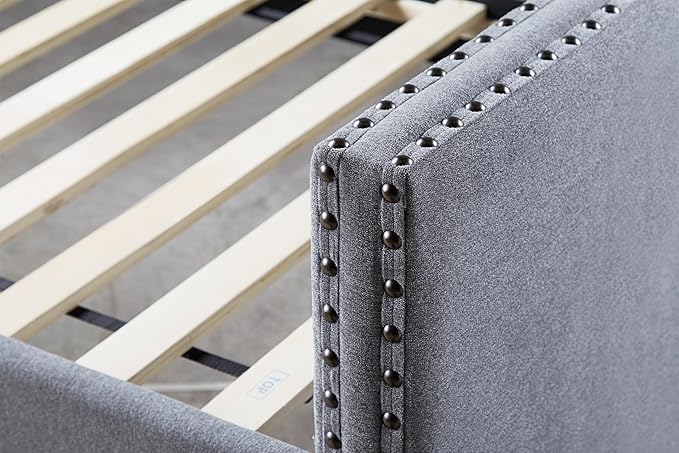 Homelegance Tulney Fabric Upholstered Daybed with Trundle, Twin, Gray