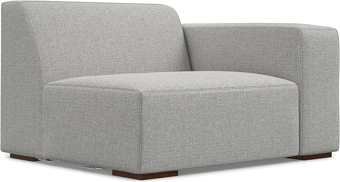 SIMPLIHOME Rex 2-Seater Modular Sofa in 100% Recycled Polyester Tightly Woven Performance Fabric, Pale Grey, 88-inches Wide, Handcrafted Modern-Style Loveseat Sofa for Living Room