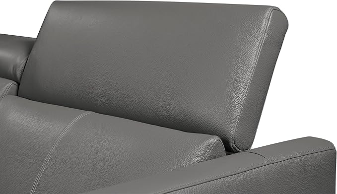 Valencia Andria 99.5" Leather Sectional Couch, Power Recliner with Right Chaise for Living Room - Cloudy Grey