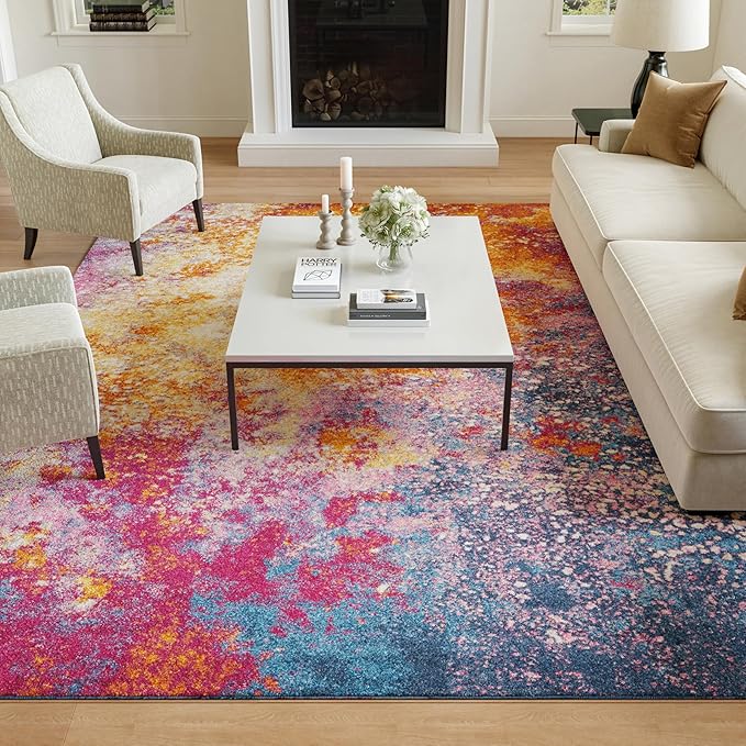Nourison Home Passion 7' x 10' Multicolor Fabric Modern Area Rug (7' x 10')