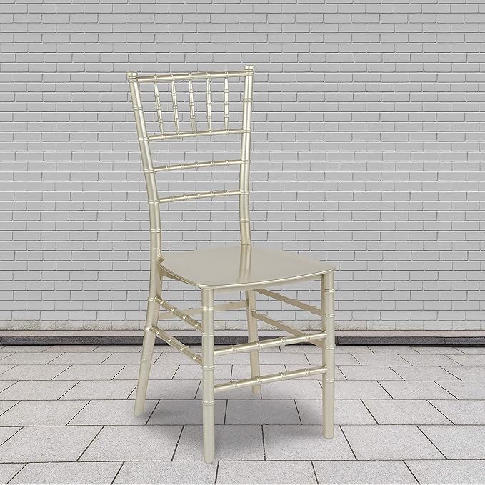 Flash Furniture 2 Pack HERCULES Series Champagne Resin Stacking Chiavari Chair