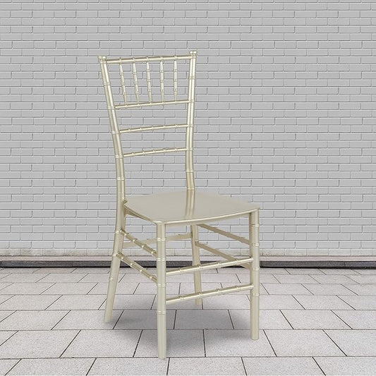 Flash Furniture 2 Pack HERCULES Series Champagne Resin Stacking Chiavari Chair