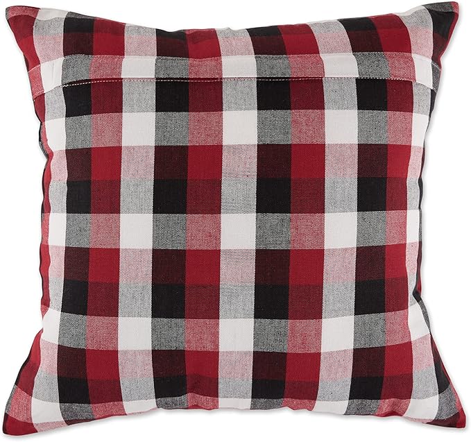 DII Throw Pillow Cover Collection Decorative Square, 18x18, Cardinal Red Tri-Color, 4 Piece