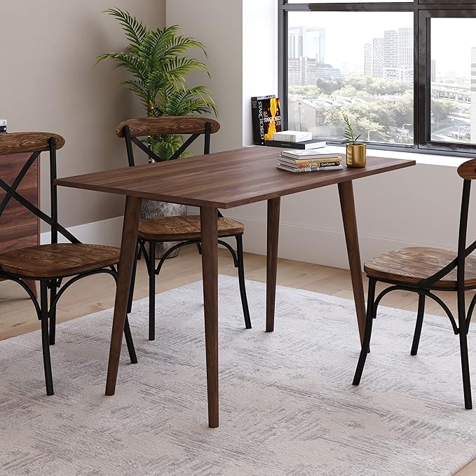 Taylor & Logan Haisley Dark Walnut 47" Mid-Century Modern Wood Dining Table