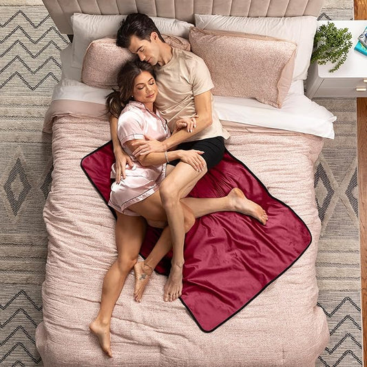 Avana Waterproof Throw - Sensual Blanket for Adults - Made in The USA - Small Size, Micro-Velvet Red