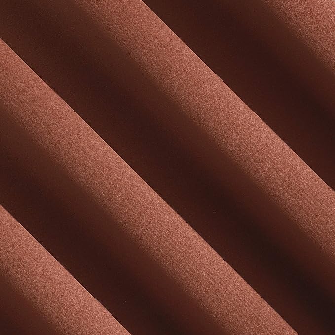 Sun Zero Nordic 2-pack Theater Grade Extreme 100% Blackout Grommet Curtain Panel Pair, 52" x 63", Terracotta