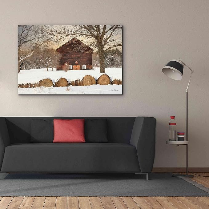 Epic Graffiti 'Snowy Vermont Barn' by Lori Deiter, Canvas Wall Art, 60"x40"
