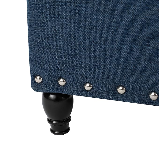 Christopher Knight Home Tatiana Fabric Storage Ottoman, Navy Blue