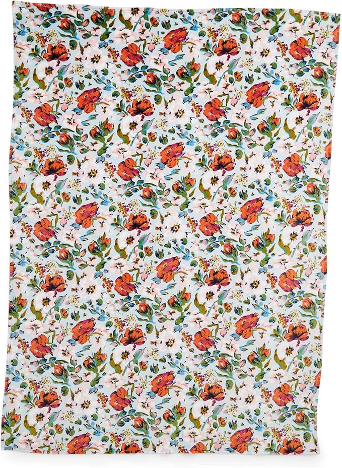Vera Bradley Women's Oversized Fleece Plush Throw Blanket, Sea Air Floral, Twin/Twin XL