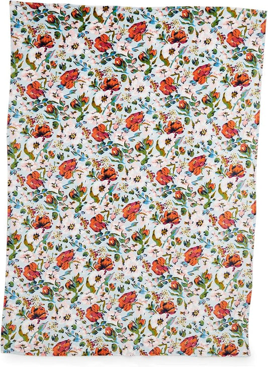 Vera Bradley Women's Oversized Fleece Plush Throw Blanket, Sea Air Floral, Twin/Twin XL