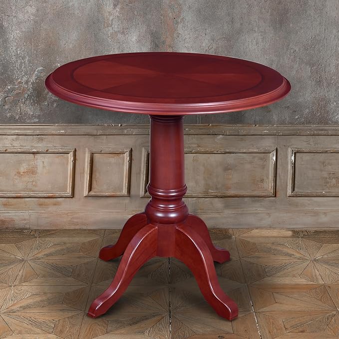 Regency Prestige 30 in. Round Queen Anne Dining Table- Mahogany