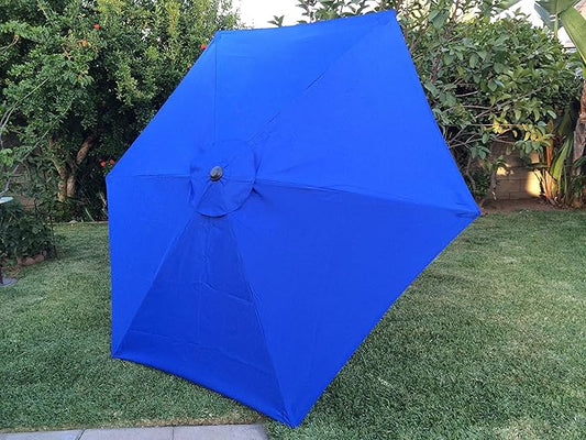 BELLRINO DECOR Replacement ROYAL BLUE STRONG & THICK Umbrella Canopy for 9ft 6 Ribs (Canopy Only)