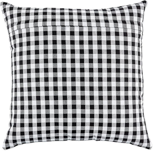 DII Decorative Square Throw Pillow Cover Collection Cotton, Machine Washable, Hidden Zipper, 18x18, Black Assorted, 4 Piece