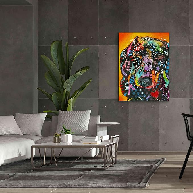 Epic Graffiti 'Brilliant Dachshund' by Dean Russo, Canvas Wall Art, 40"x54"