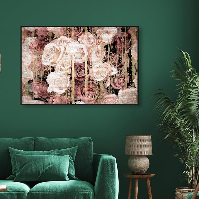 The Oliver Gal Artist Co. Floral and Botanical Framed Wall Art Canvas Prints 'Shabby Chic Romance' Florals