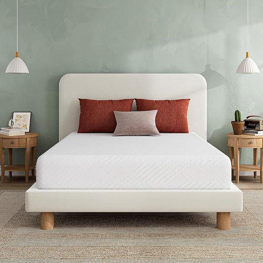 EGO White 5 Inch Twin Memory Foam, Gel Green Tea Bed in a Box, CertiPUR-US Certified, Kids Mattress for Bunk Bed, 36"×73", Medium Firm