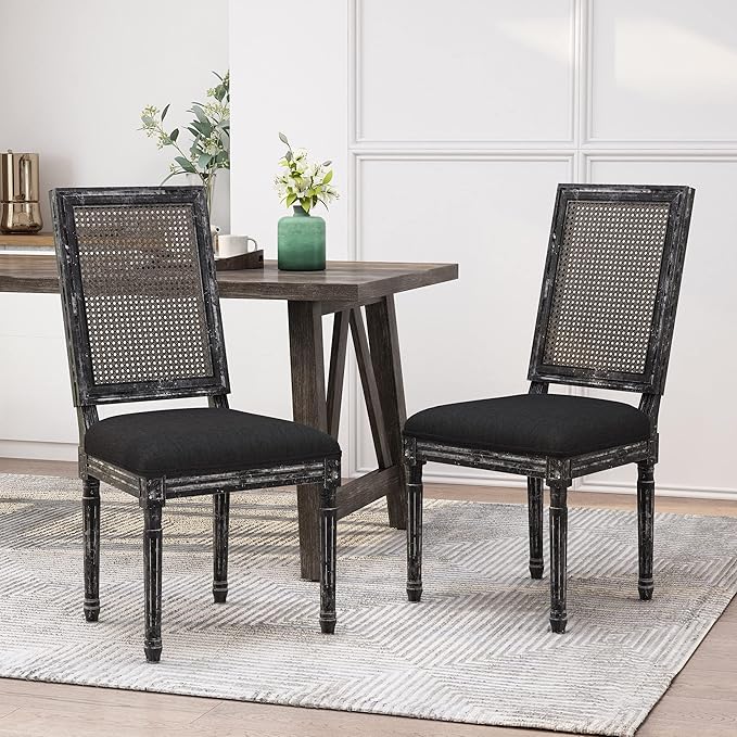 Christopher Knight Home Regina Dining Chair, Black + Gray