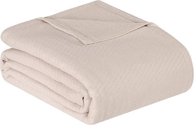 Frye Cotton Woven Beige Cotton 1-Piece King Blanket, Solid Color Themed, for Men and Women, Oeko-TEX Certified Confidence