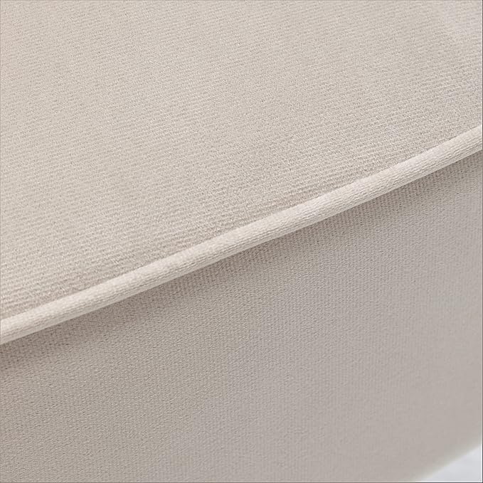 Modern Velvet Accent Chair for Living Room, Bedroom, or Entryway, Stylish and Comfortable Armless Design with Metal Legs, Ivory