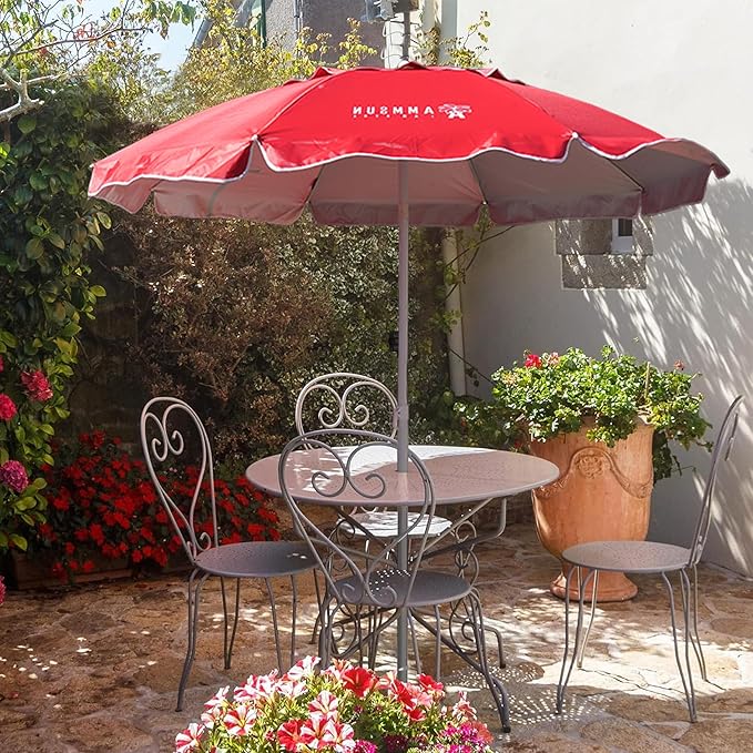 AMMSUN 6.5ft Portable Patio Beach Umbrella for Sand with tilt Air Vent Sun Shelter, UV 50+ Protection Outdoor Sunshade Umbrella with Carry Bag for Patio Garden Beach Pool Backyard Burgundy Red
