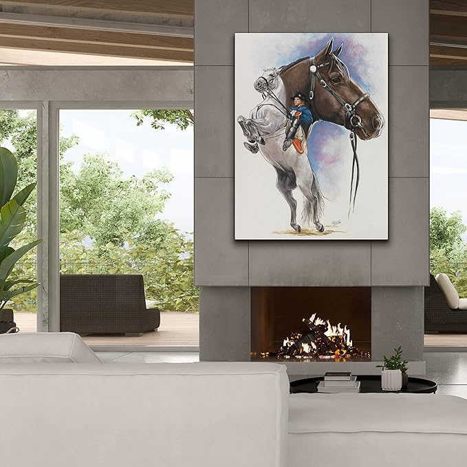 Epic Graffiti 'Lippizaner' by Barbara Keith, Canvas Wall Art, 40"x54"