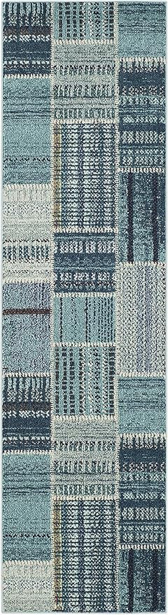 SAFAVIEH Monaco Collection Runner Rug - 2'2" x 8', Multi, Modern Patchwork Distressed Design, Non-Shedding & Easy Care, Ideal for High Traffic Areas in Living Room, Bedroom (MNC215F)
