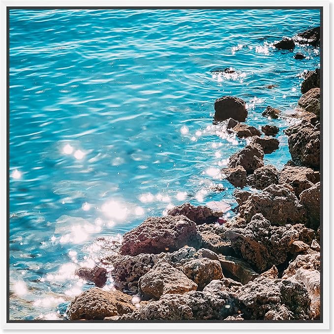 Italian Summer Landscape Photography Canvas Wall Art by Notoriart, White Floater Frame, 12"x12"