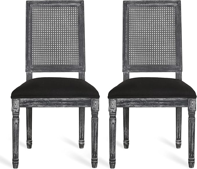 Christopher Knight Home Regina Dining Chair, Black + Gray