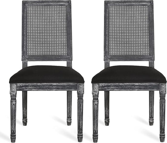 Christopher Knight Home Regina Dining Chair, Black + Gray