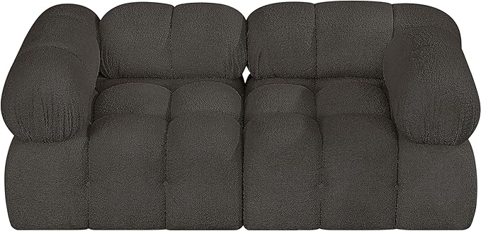 Meridian Furniture 611Brown-S68A Ames Collection Modern | Contemporary Modular Sofa with Rich Brown Boucle Fabric, Modular to Create Infinite Configurations, 68" W x 34" D x 28" H, Brown