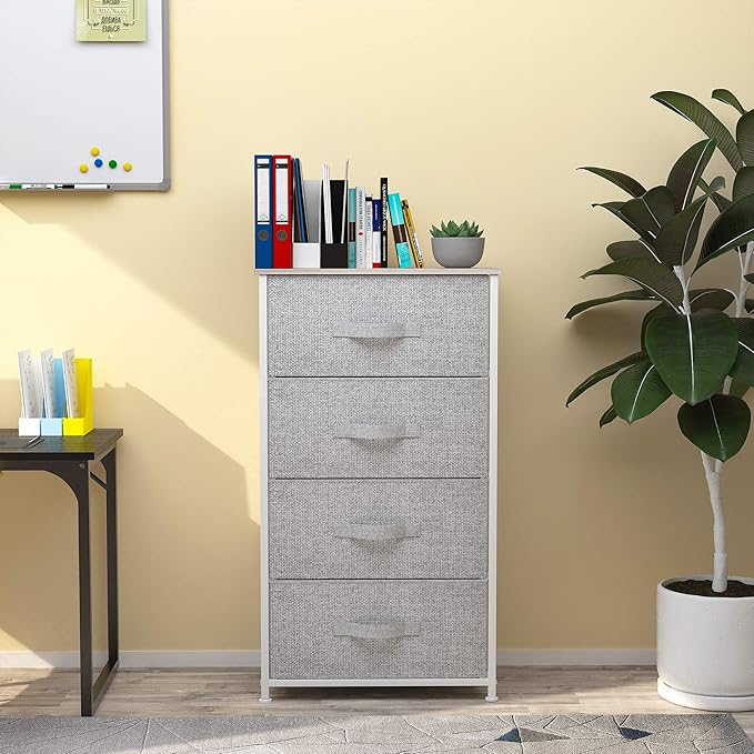 YITAHOME Dresser with 4 Drawers - Fabric Storage Tower, Organizer Unit for Living Room, Hallway, Closets